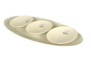 LENOX Hors D'oeuvres Tray With 3 Bowls Matte & Shine Seafoam by Donna Karan NIB - Picture 1 of 8