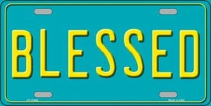 Custom Novelty License Plate Car Tag With Cyan Blessed - Picture 1 of 1