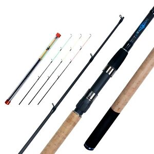 Spinning Fishing Rod Pole Feeder High Carbon Fast Hard 4 Sections + 3 Tips Carp