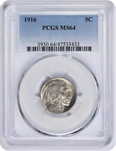 1916-P Buffalo Nickel MS64 PCGS - Picture 1 of 3