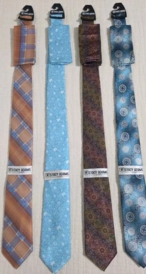 Nuevo con etiquetas Corbatas Stacy Adams y Cuadrado de Bolsillo Lote de 4 Estampado Abstracto Paisley 2 Foto 1 de 4