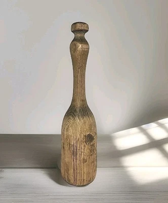 Vtg Wooden Pestle Wood Masher Pounder Primitive Kitchen Tool Rustic Country- aa - Image 1 of 4