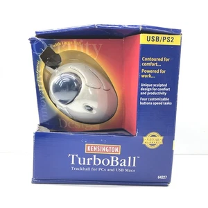 Kensington TurboBall 64227 USB Wired Trackball Mouse Ergonomic Design Circa 1999 - Picture 1 of 17
