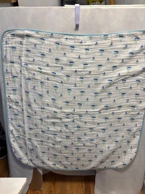 Aden + Anais婴儿薄纱毯47英寸x47英寸100%纯棉航海图案 — 第 1/4 张图片