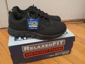 Scarpe da tennis Skechers uomo memory foam jet nere sneaker uomo taglia 10,5 larghe USA - Foto 1 di 7