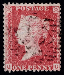 1857 1d Rose Scarce Plate 45 QG STATE ONE Williams Cert SG 40 Spec C10 Cat. £300 - Picture 1 of 2