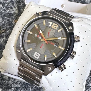 NEU Diesel Herren Overflow Chronograph graues Zifferblatt Edelstahl Uhr DZ4298 - Bild 1 von 5