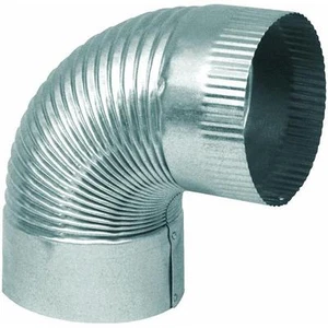 (1)-Imperial Galvanized 6" 90 Degree 30 Ga Stove Pipe Corrugated Elbow GV0327-C - Picture 1 of 1
