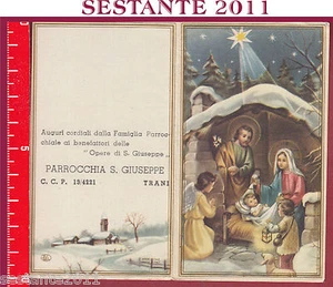 491 SANTINO  CALENDARIETTO NATIVITà DI GESù BAMBINO 1963 TRANI - Picture 1 of 1