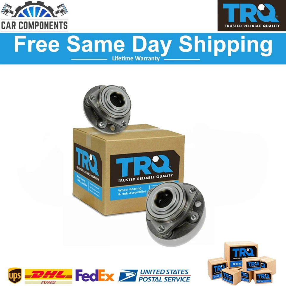 TRQ New Front Wheel Hub & Bearing Left & Right Pair Set For 2002-2010 Saab 9-5 - Image 1 of 3
