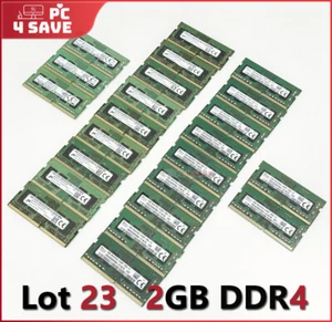 Lot 23 DDR4 2GB Laptop Memory SODIMM SAMSUNG HYNIX MICRON PC4-2400T PC4-2133P - Picture 1 of 4
