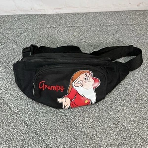Disneyland Princss Embroidered Gumpy Dwarf Fanny Pack Black Nylon Adjustable - Picture 1 of 7