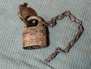 VINTAGE Standard Oil Co. XLCR SOCO Padlock Corbin Cabinet   EXTRA LOCK  NO KEYS - Picture 1 of 9