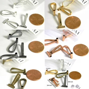 5 Plated Brass Horizontal Brooch Converters Change Brooches & Pins to Pendants - Picture 1 of 9
