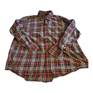 ORVIS Signature Twill Red Gray Plaid Button Down Long Sleeve Shirt Men XXLarge - Picture 1 of 4