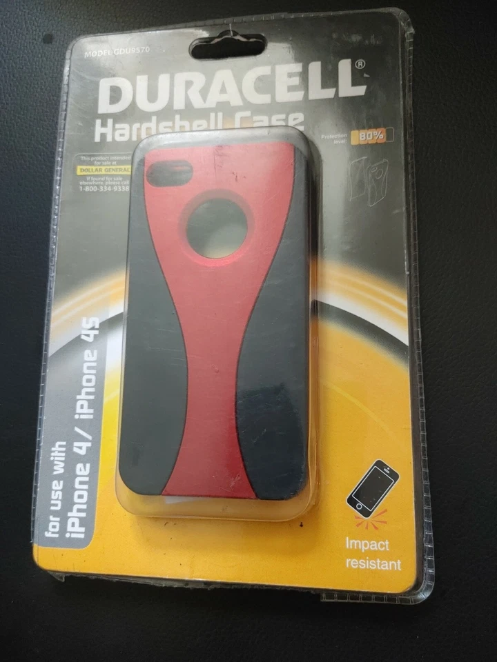 Brand New In Package Duracell Flex Case for iPhone 4 / 4S Black and Red Case - Image 1 of 2