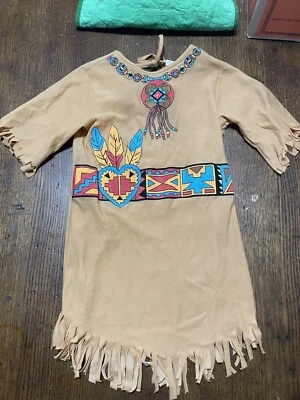 Disfraz Indio Vintage Vestir Nativo Americano Juvenil Niña Talla 6 Hecho en EE. UU. Foto 1 de 4