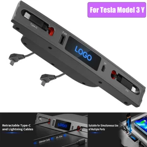 For Tesla Model 3 Y USB Hub Fast Charge Adapter Docking Station Center Console - Picture 1 of 8
