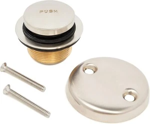 Tip Toe Bathtub Drain Assembly  Conversion Kit , 2 Hole, All Brass Construction - Picture 1 of 21
