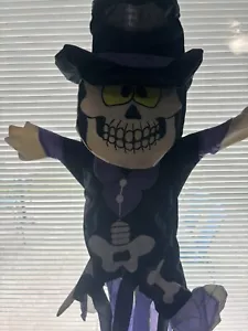 Vintage Halloween Skeleton Reaper Outdoor Vinyl Windsock Hanging Decoration - Picture 1 of 5