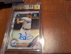 2019 Bowman Chrome Robinson Ortiz Chrome Prospect Auto Los Angeles Dodgers 