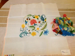 Donna Wilson JACOBEAN FLORAL handbemalt Nadelspitze Canvas Stuhl Abdeckung WOLLE KIT - Bild 1 von 12
