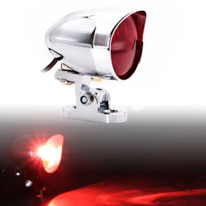Luz de freno cola de bala cromada retro para Honda Cafe Racer Chopper Bobber personalizada - Imagen 1 de 8