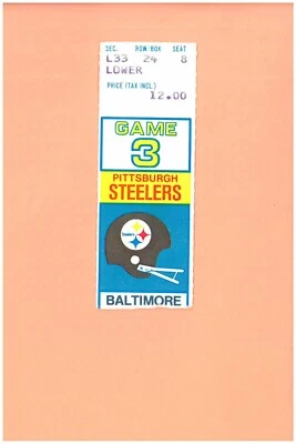 Boleto de los Pittsburgh Steelers @ Baltimore Colts 14-09-1980 Topps Joe Greene NFL Foto 1 de 2