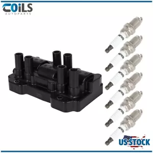 Ignition Coil and 6 Spark Plugs For Chevy Impala Malibu Buick Terraza 3.5L 3.9L - Foto 1 di 18