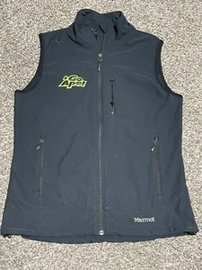 Marmot Full Zip Soft Shell Vest Jacket Black Womens Medium Embroidered GO APE - Picture 1 of 3