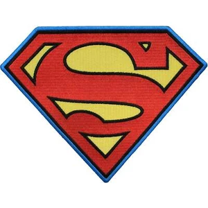 DC Comics The Justice League Superman "S" Logo Bügelbild Applikation Patch - Blue Borde - Bild 1 von 3
