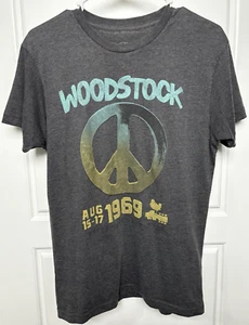 Woodstock 1969 Peace Symbol Hippie Rock Short Sleeve T Shirt- Men’s Small - Picture 1 of 3