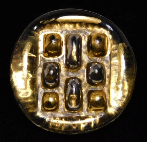 Antique Vtg BIMINI Type Glass BUTTON NICE Cover