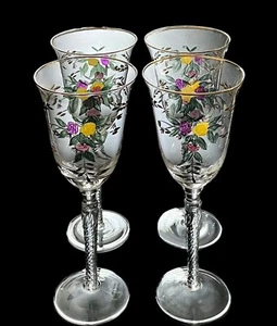 4 Royal Albert Old Country Roses Hand Painted 8-5/8” Water Wine Glasses Excellen - Picture 1 of 9