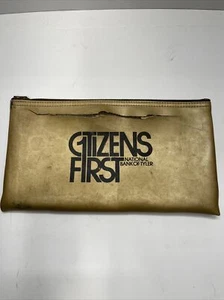 Bolsa de depósito de dinero bancario Citizens First National Bank Tyler Texas cremallera dorada - Imagen 1 de 10