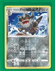 Pokémon TCG SWSH Rebel Clash Galarian Perrserker #127/192 Rare Reverse Holo - Picture 1 of 2