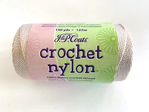 J & P Coats Crochet Nylon Thread Color 16 Natural 150 Yards - Picture 1 of 3