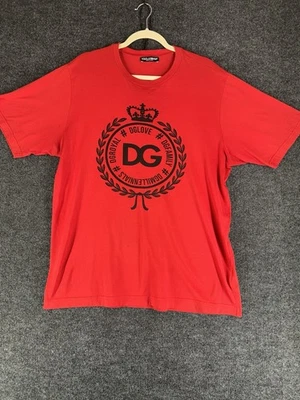 DOLCE&GABBANA MENS COTTON RED T-SHIRT SIZE:US L/50EU.MADE IN ITALY - Image 1 of 4