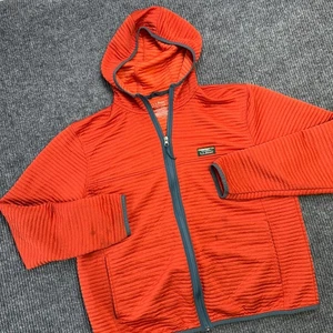 LL Bean Jacket Mens XL Orange Airlight Knit Hoodie Full Zip Lightweight Travel - Picture 1 of 9