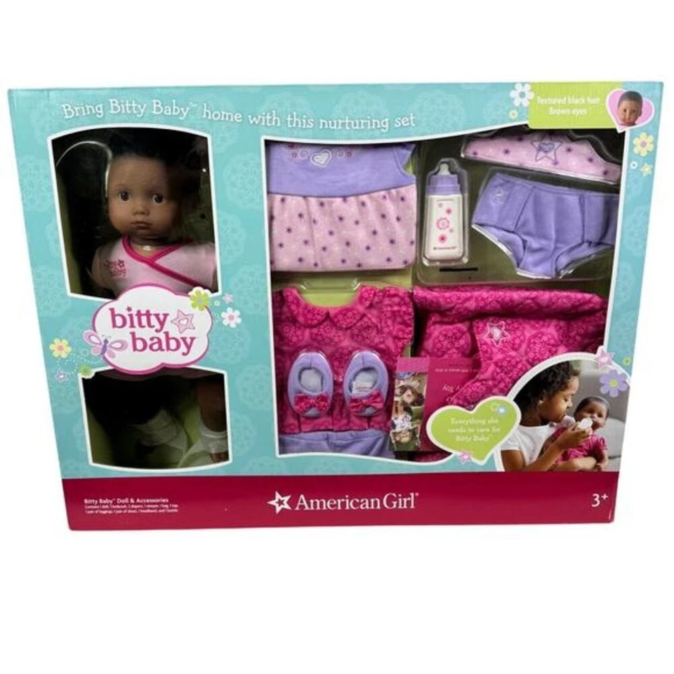 Muñeca American Girl Bitty Baby BB1 Set de Regalo Afroamericana Nueva en Caja Foto 1 de 4