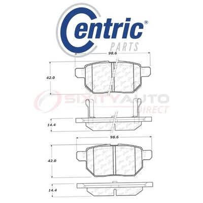 Centric Ceramic Disc Brake Pads w Shims for 2017 Toyota Corolla iM 1.8L L4 - ip - Imagem 1 de 4