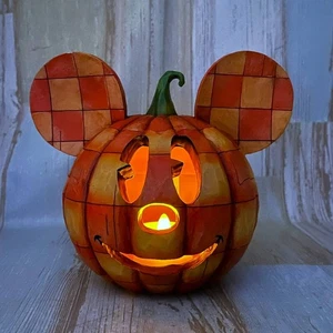 Disney Mickey Mouse Light Up Halloween Pumpkin Ceramic Figure ENESCO Showcase - Picture 1 of 10
