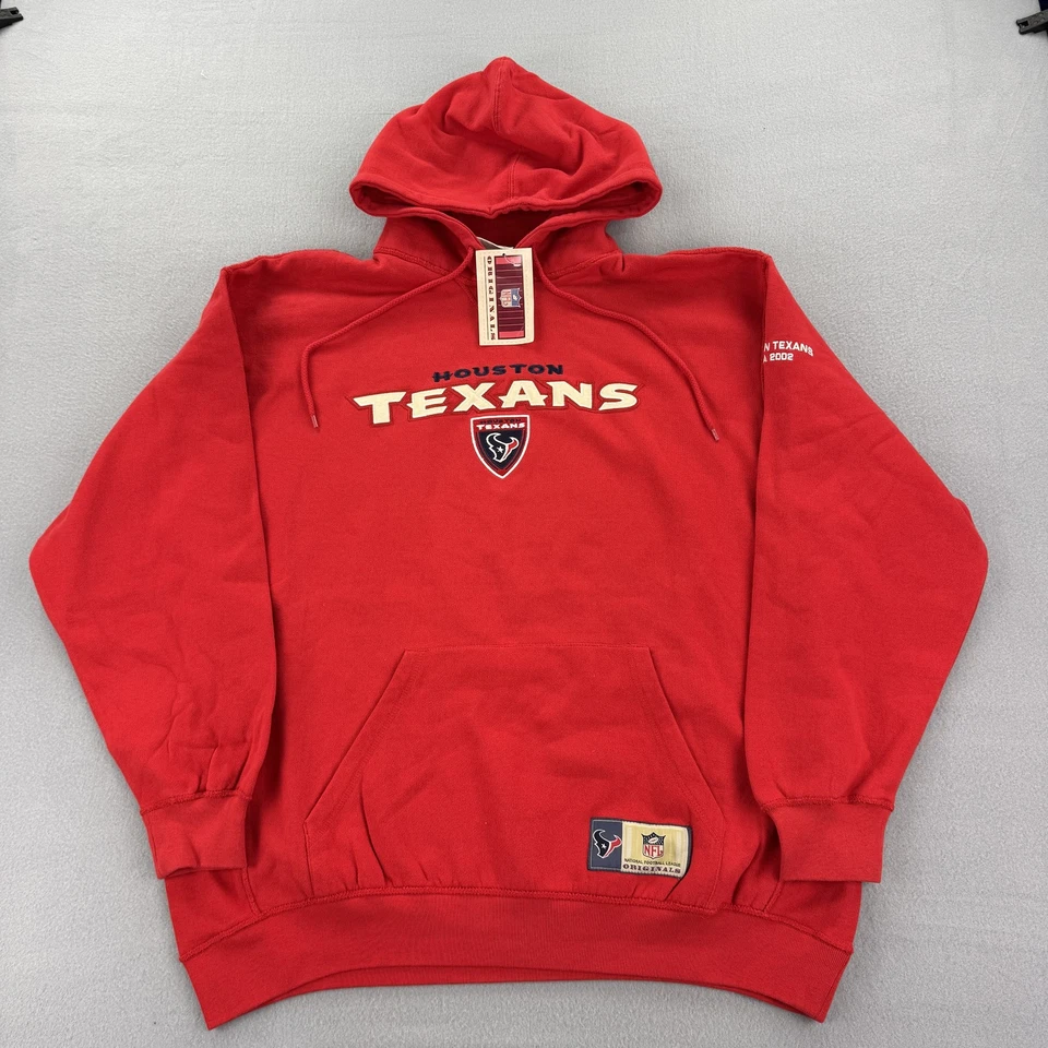 Houston Texans Sudadera con Capucha Para Hombres Grande Roja NFL Fútbol Originales Nueva 2002 Foto 1 de 4