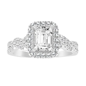 Ladies Ring 0.50ct Round Natural Diamond in 14k White Gold - Picture 1 of 1