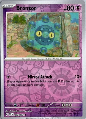 Bronzor - SV05: Temporal Forces #068/162 Reverse Holo Common - Image 1 of 2