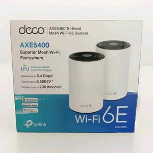 TP-Link Deco AXE5400 2 Pack Tri-Band Pro Mesh WiFi 6E System Deco XE75 Routers - Photo 1/4