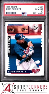 1995 SCORE #559 KIRBY PUCKETT TWINS HOF PSA 10 - Image 1 of 2