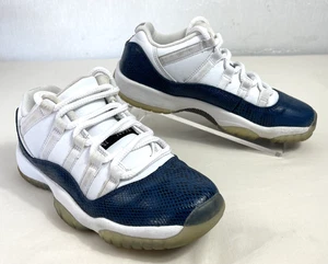 Nike Air Jordan 11 Retro Low Youth 5Y  Navy Snakeskin CD6847-102 - Picture 1 of 8