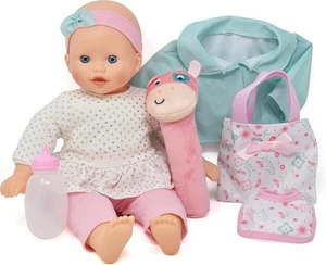Adorable 14" Soft Body Baby Doll Set w/ Bottle, Clothes, Rattle, Bib & Bag - Picture 1 of 7