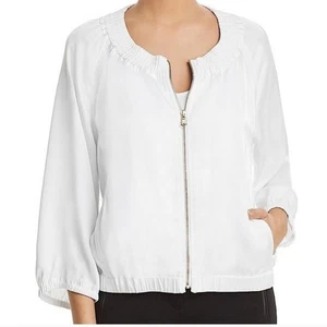 Donna Karen Ruched Bomber Jacket Sz  XS EUC - Picture 1 of 9